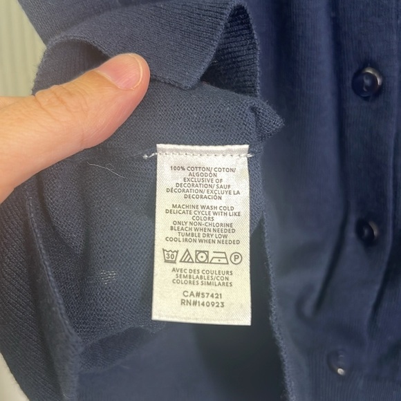 Loft - NWT Navy Embroidered Yellow Flowers Button Down Lightweight Cardigan XS - Picture 11 of 11